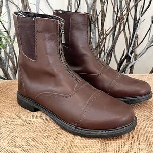 TuffRider Men’s Front Zip Equestrian Paddock Boot Size 9 Brown